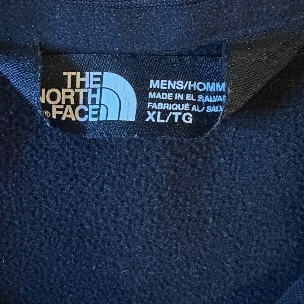 The North Face Black With Blue 1/4‎ Zip Pullover Fleece Jacket Men's XL
